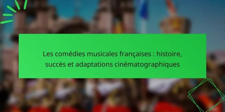 Les comédies musicales françaises : histoire, succès et adaptations cinématographiques