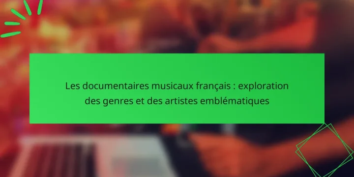Les documentaires musicaux français : exploration des genres et des artistes emblématiques